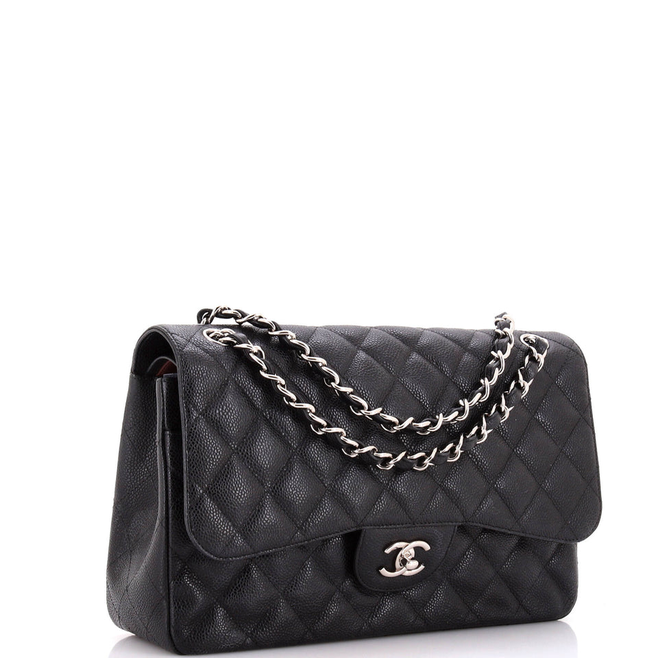 Classic Double Flap Bag Quilted Caviar Jumbo