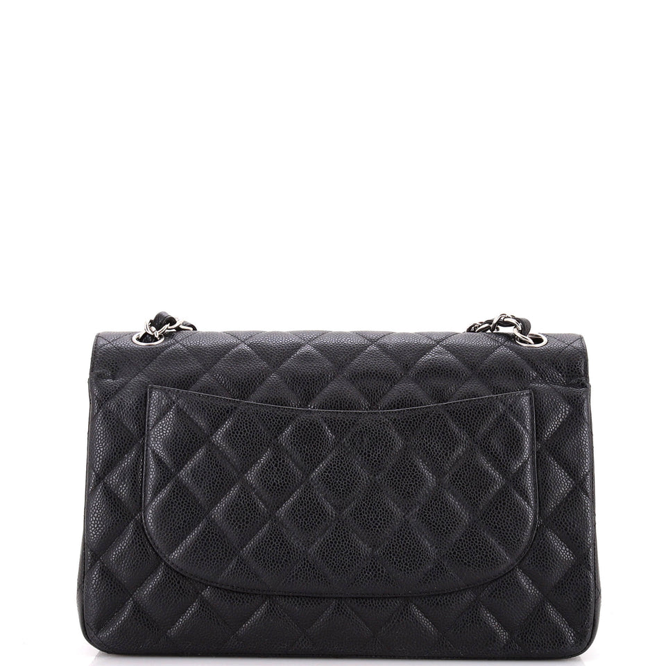 Classic Double Flap Bag Quilted Caviar Jumbo