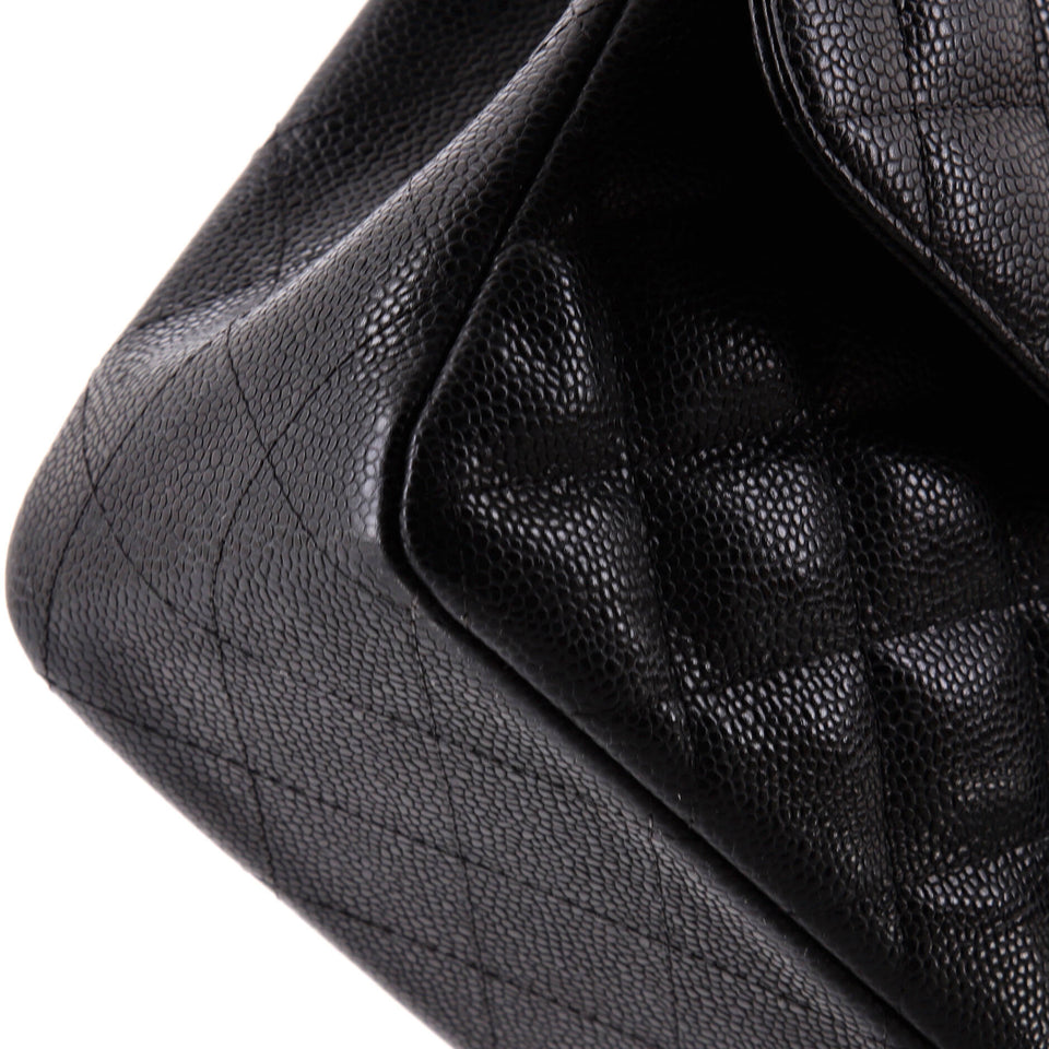 Classic Double Flap Bag Quilted Caviar Jumbo