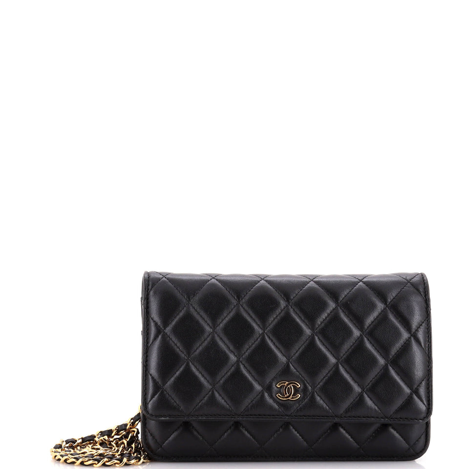 Wallet on Chain Quilted Lambskin