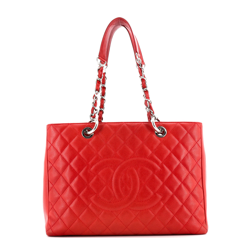 Grand Shopping Tote Quilted Caviar