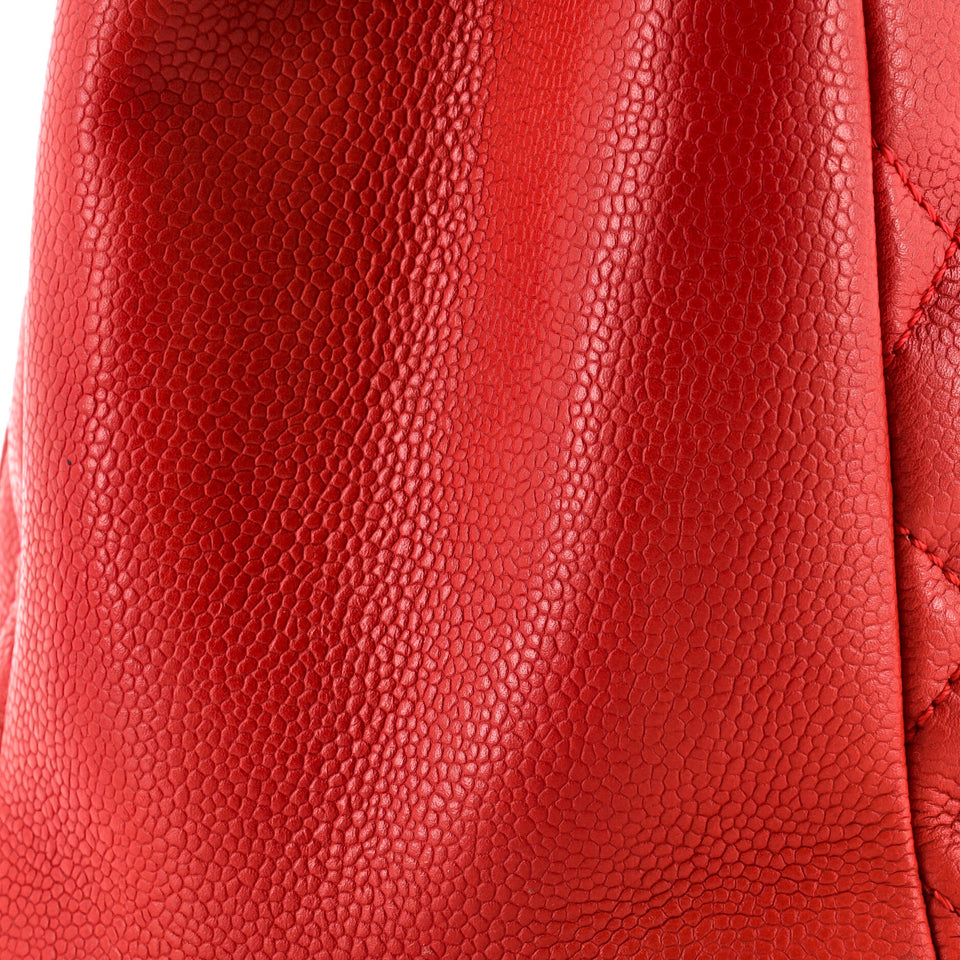 Grand Shopping Tote Quilted Caviar