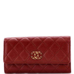 Chain Infinity Flap Wallet Quilted Lambskin Long