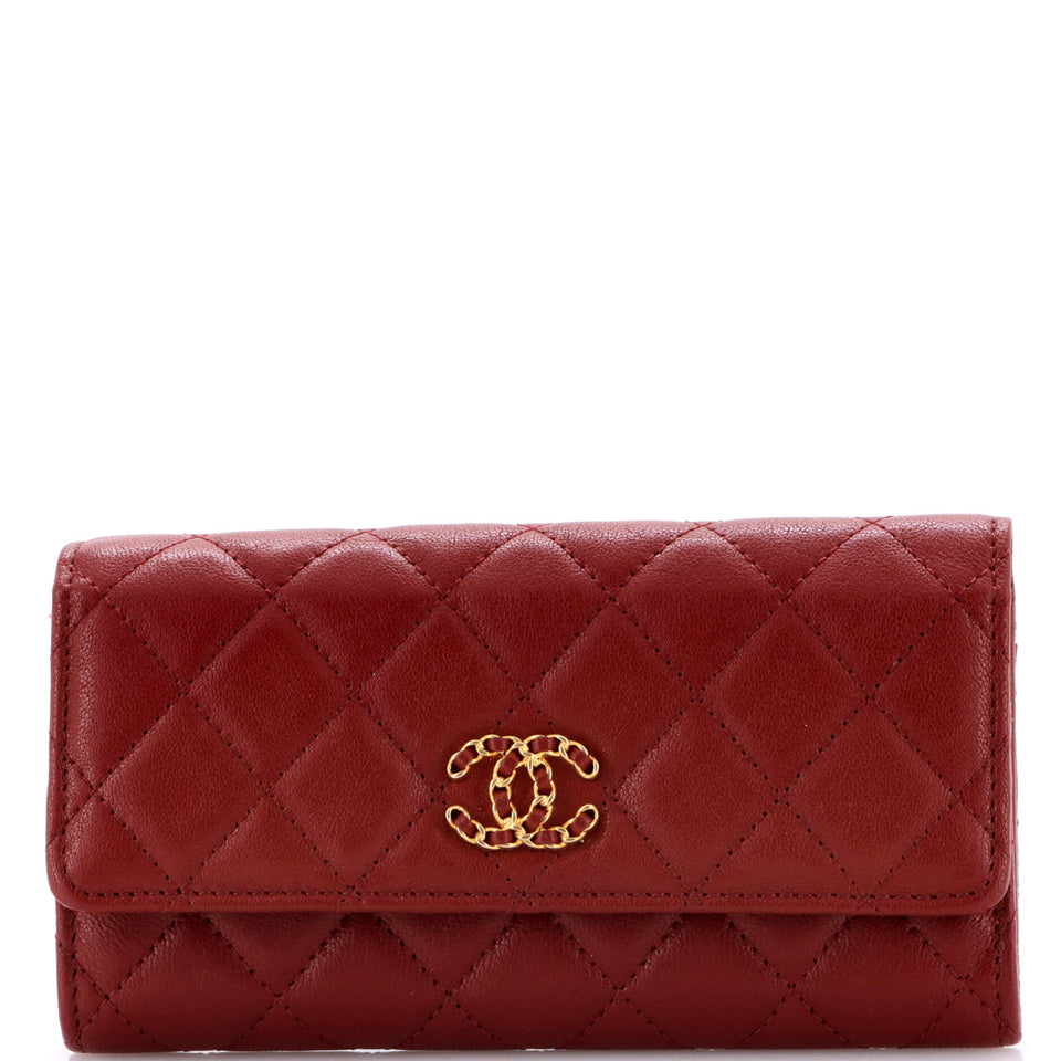 Chain Infinity Flap Wallet Quilted Lambskin Long