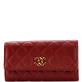 Chain Infinity Flap Wallet Quilted Lambskin Long