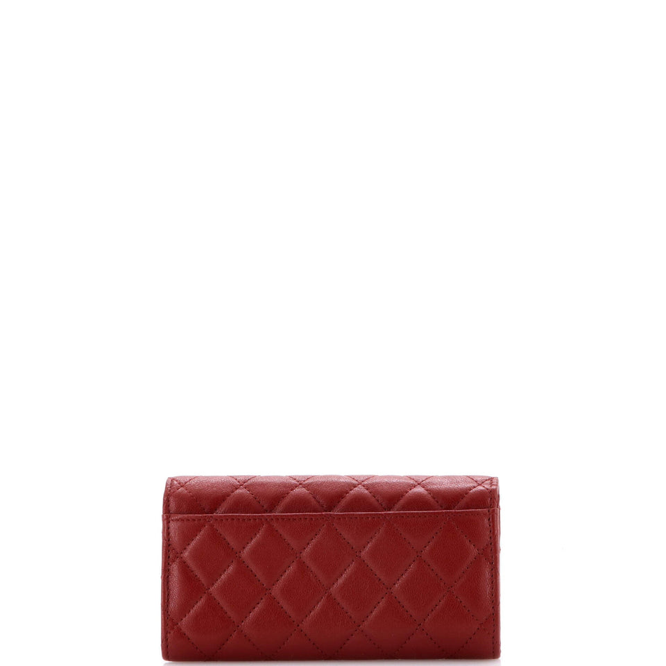 Chain Infinity Flap Wallet Quilted Lambskin Long