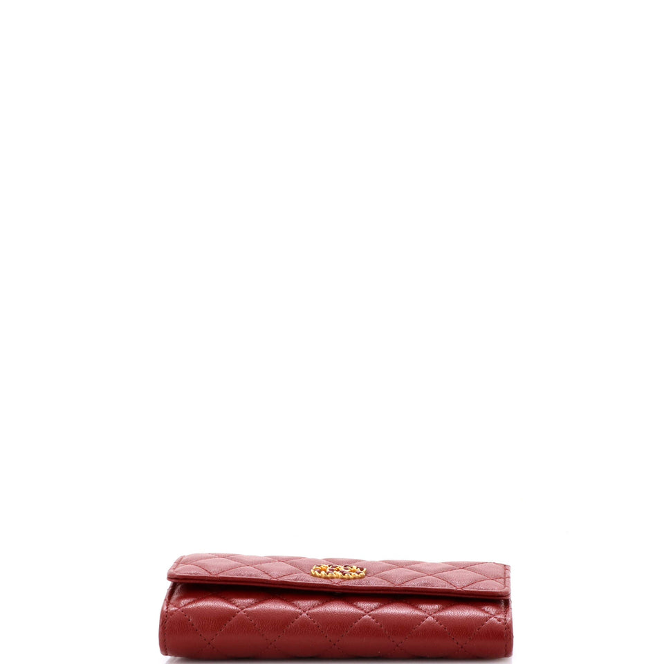 Chain Infinity Flap Wallet Quilted Lambskin Long