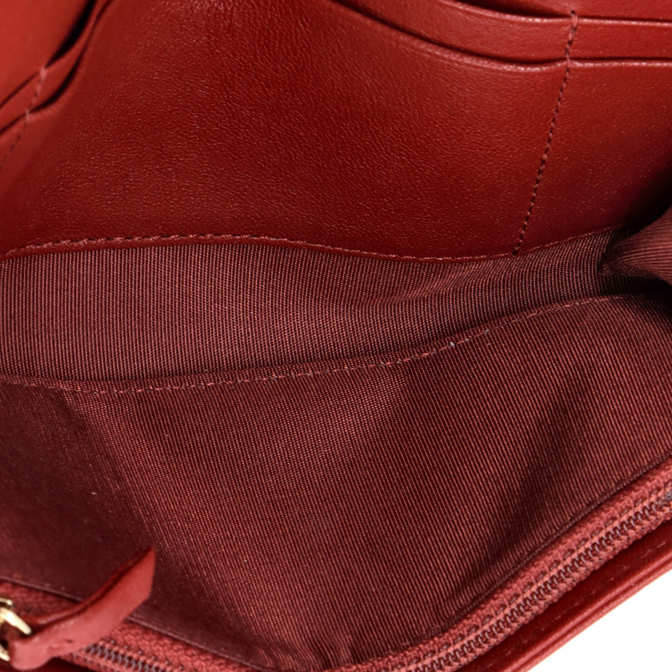 Chain Infinity Flap Wallet Quilted Lambskin Long