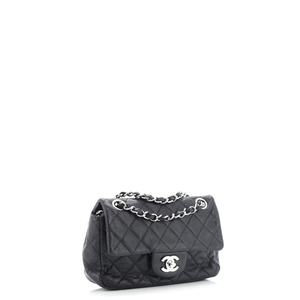Classic Single Flap Bag Quilted Caviar Mini
