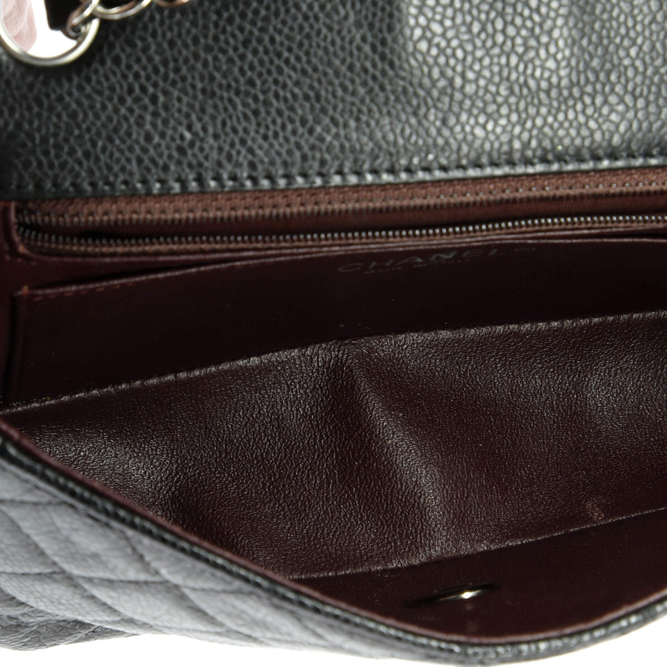 Classic Single Flap Bag Quilted Caviar Mini