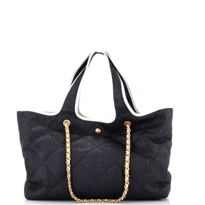 Coco Beach CC Shopper Tote Quilted Raffia Maxi
