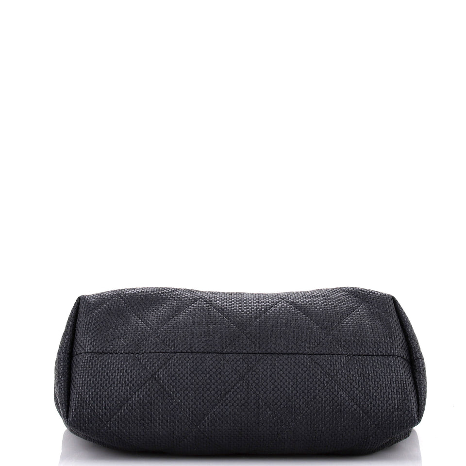 Coco Beach CC Shopper Tote Quilted Raffia Maxi