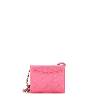 Classic Flap Card Holder on Chain Quilted Lambskin Mini