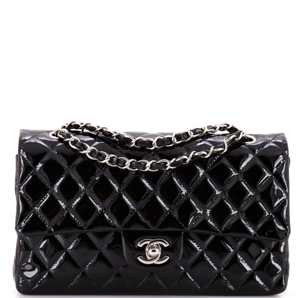 Classic Double Flap Bag Quilted Patent Medium