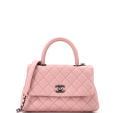 Coco Top Handle Bag Quilted Caviar Mini