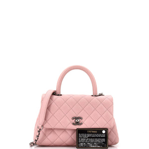 Coco Top Handle Bag Quilted Caviar Mini