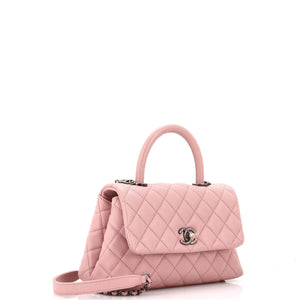 Coco Top Handle Bag Quilted Caviar Mini