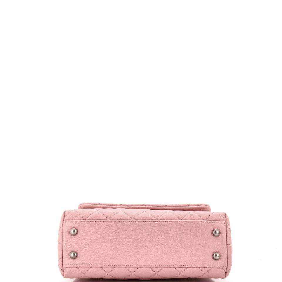 Coco Top Handle Bag Quilted Caviar Mini