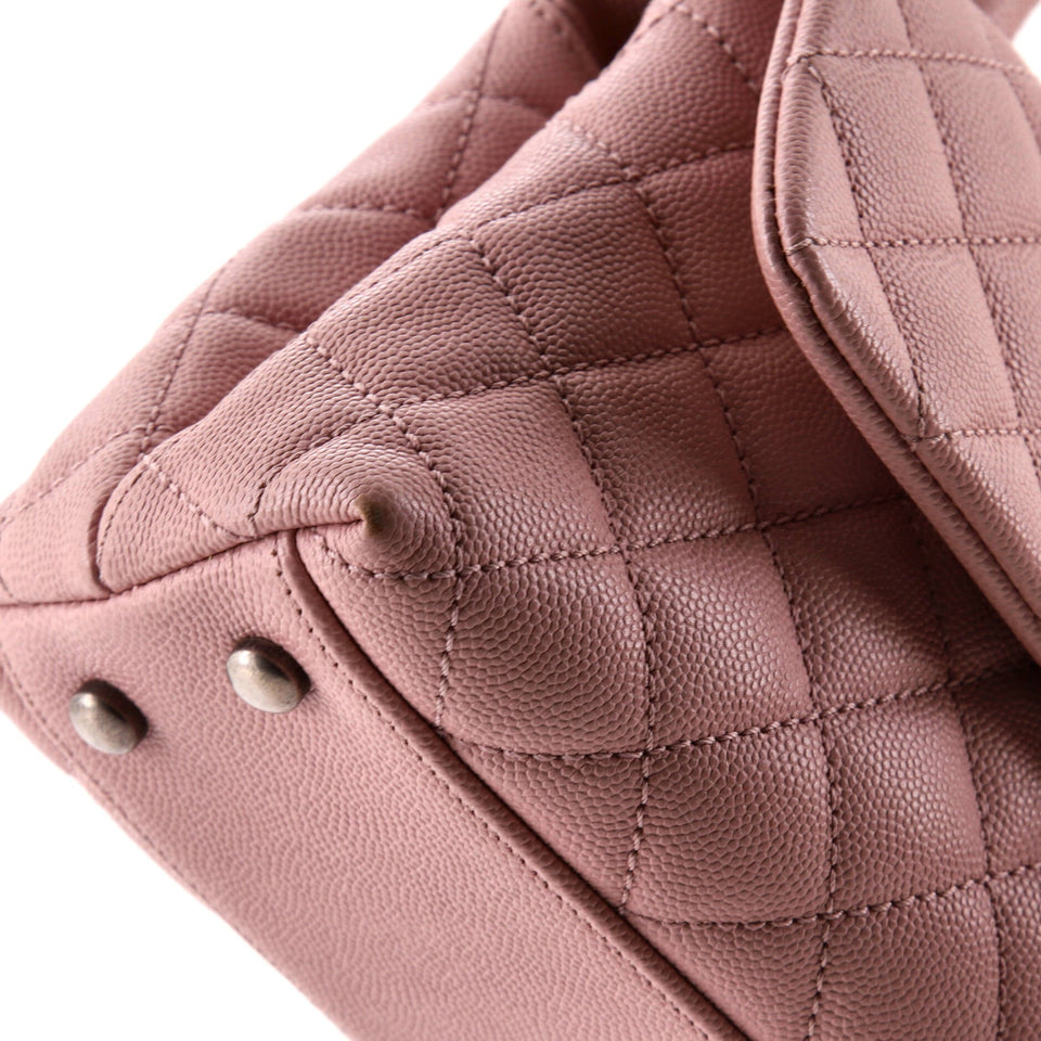 Coco Top Handle Bag Quilted Caviar Mini