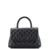 So Black Coco Top Handle Bag Quilted Caviar Mini
