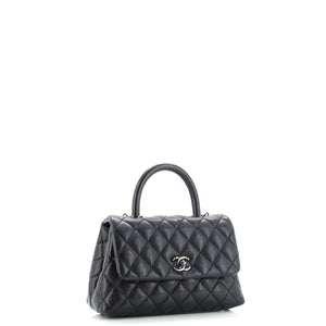 So Black Coco Top Handle Bag Quilted Caviar Mini