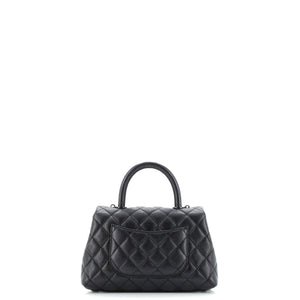 So Black Coco Top Handle Bag Quilted Caviar Mini
