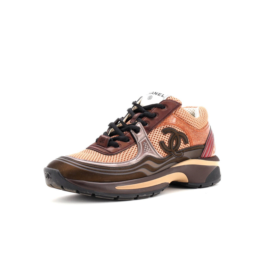 Women's CC Low-Top Sneakers Mesh and Laminated Leather