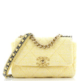 19 Flap Bag Quilted Tweed Medium