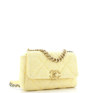 19 Flap Bag Quilted Tweed Medium