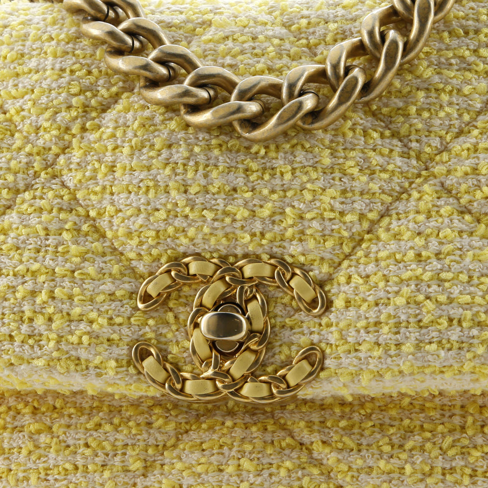 19 Flap Bag Quilted Tweed Medium