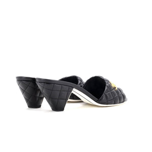 Women's CC Heeled Mule Sandals Quilted Leather