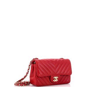 Classic Single Flap Bag Chevron Caviar Mini