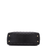 Coco Top Handle Bag Quilted Caviar with Lizard Medium