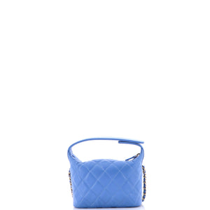 CC Hobo Clutch with Chain Quilted Caviar