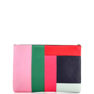 O Case Clutch Colorblock Leather Large