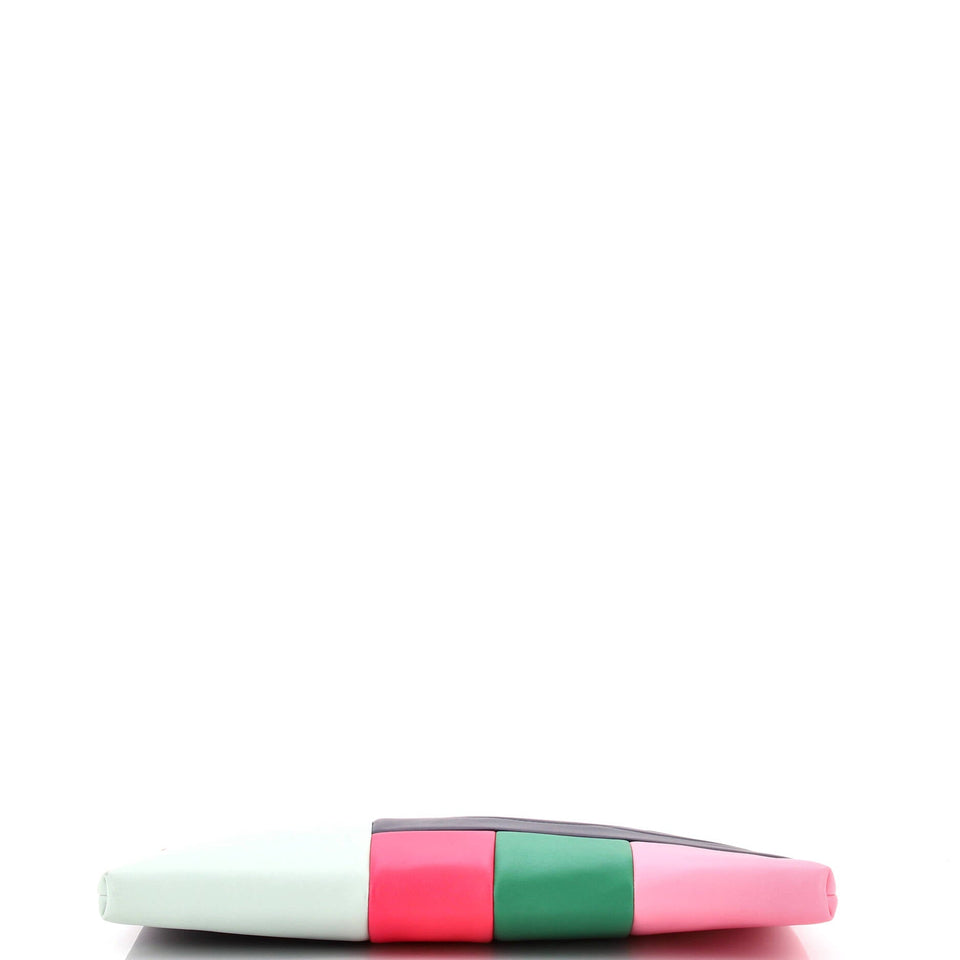 O Case Clutch Colorblock Leather Large