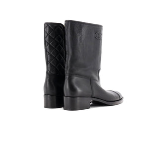 Women's Cap Toe CC Mid-Calf Combat Boots Leather