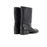 Women's Cap Toe CC Mid-Calf Combat Boots Leather
