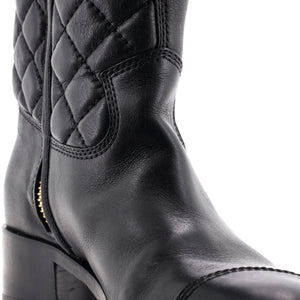 Women's Cap Toe CC Mid-Calf Combat Boots Leather