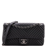 CC Crossing Flap Bag Chevron Lambskin Medium