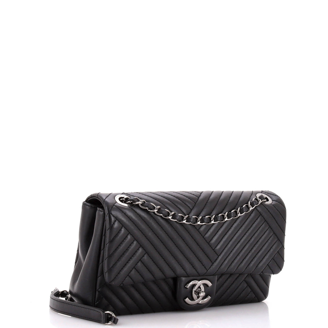 CC Crossing Flap Bag Chevron Lambskin Medium