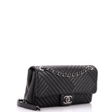 CC Crossing Flap Bag Chevron Lambskin Medium