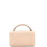 Classic Top Handle Flap Phone Holder with Chain Quilted Lambskin