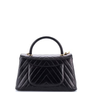 Coco Top Handle Bag Chevron Calfskin Small