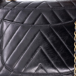 Coco Top Handle Bag Chevron Calfskin Small