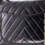 Coco Top Handle Bag Chevron Calfskin Small