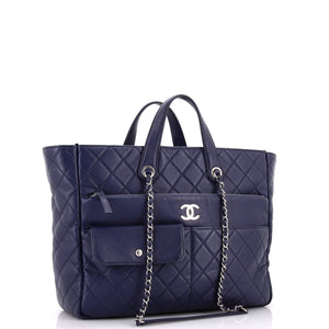 Ultra Pocket Shopping Tote Quilted Calfskin Large