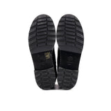 Women's Cap Toe CC Chain Around Pearl Combat Boots Leather