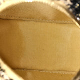 Round Clutch with Chain and Coin Purse Quilted Tweed with Shearling