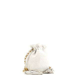 Vintage Drawstring Bucket Bag Quilted Lambskin Small